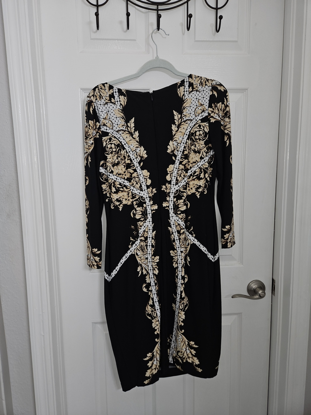 Colleen Lopez Black Gold Floral Cocktail Party Dress Med - Picture 3 of 10